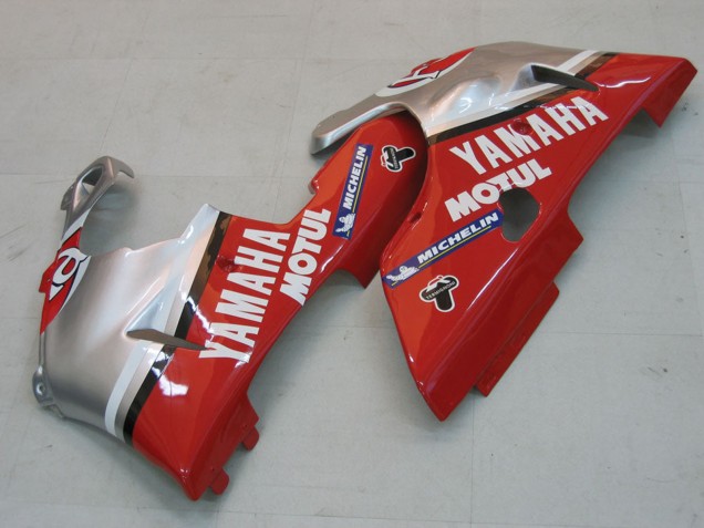 Migliori Carena Moto Yamaha YZF 1000 R1 2000-2001 - Argento Rosso Fortuna Motul
