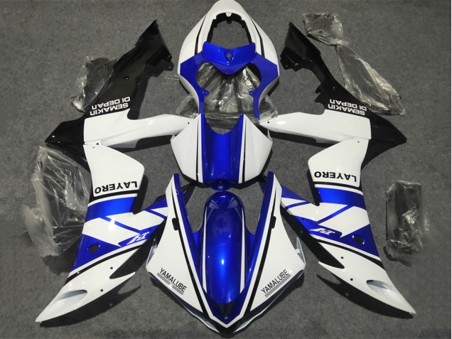 Migliori Carena Moto Yamaha YZF 1000 R1 2002-2003 - Bianco Blu Nero Opaco Yamalube