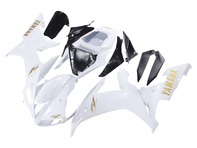 Migliori Carena Moto Yamaha YZF 1000 R1 2002-2003 - Bianco Oro Decals