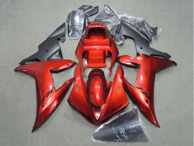 Migliori Carena Moto Yamaha YZF 1000 R1 2002-2003 - Rosso Nero Opaco