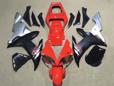 Migliori Carena Moto Yamaha YZF 1000 R1 2002-2003 - Rosso Argento Nero Opaco
