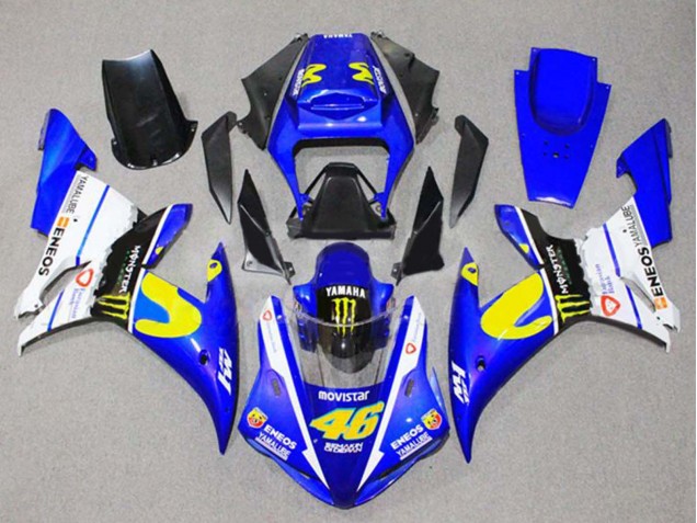 Migliori Carena Moto Yamaha YZF 1000 R1 2002-2003 - Blu Bianco Nero Giallo Mostro 46