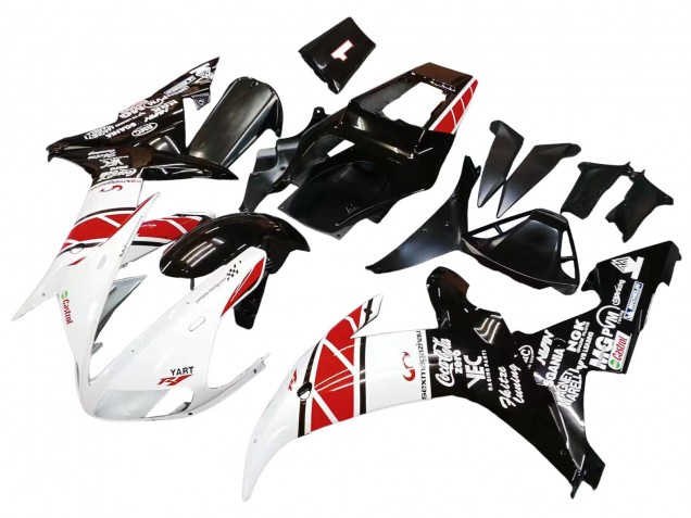Migliori Carena Moto Yamaha YZF 1000 R1 2002-2003 - Bianco Rosso Nero Castrol