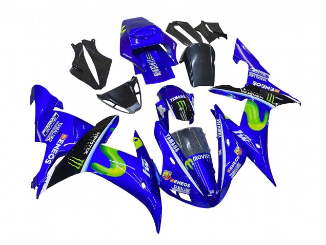 Migliori Carena Moto Yamaha YZF 1000 R1 2002-2003 - Blu Nero Verde MoviStar ENEOS Mostro