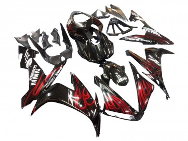 Migliori Carena Moto Yamaha YZF 1000 R1 2004-2006 - Nero Lucido Rosso Fiamma