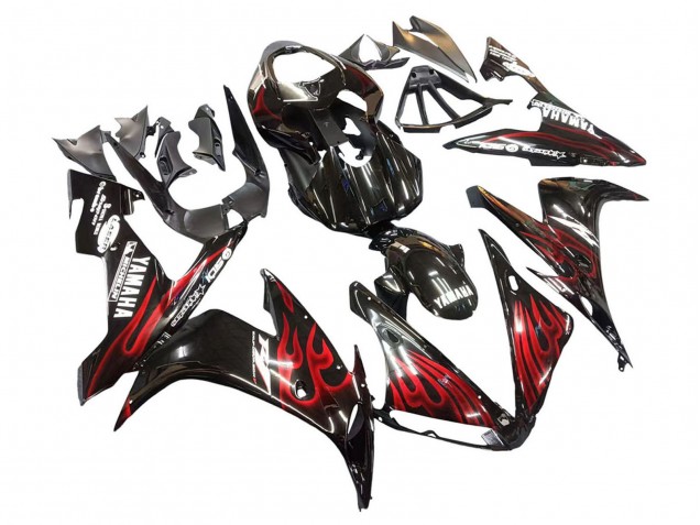Migliori Carena Moto Yamaha YZF 1000 R1 2004-2006 - Nero Lucido Rosso Fiamma