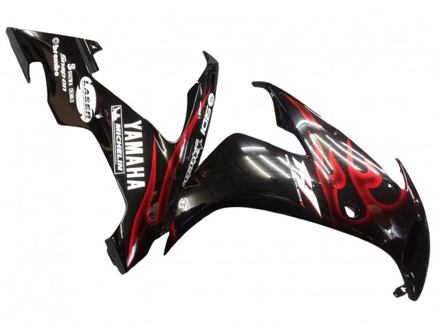 Migliori Carena Moto Yamaha YZF 1000 R1 2004-2006 - Nero Lucido Rosso Fiamma