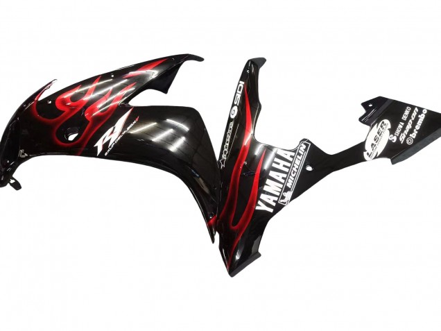 Migliori Carena Moto Yamaha YZF 1000 R1 2004-2006 - Nero Lucido Rosso Fiamma