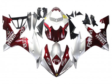 Migliori Carena Moto Yamaha YZF 1000 R1 2004-2006 - Argento Rosso Fortuna Motul