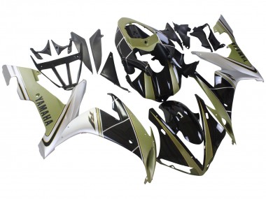Migliori Carena Moto Yamaha YZF 1000 R1 2004-2006 - Oro Chiaro Bianco Nero Lucido