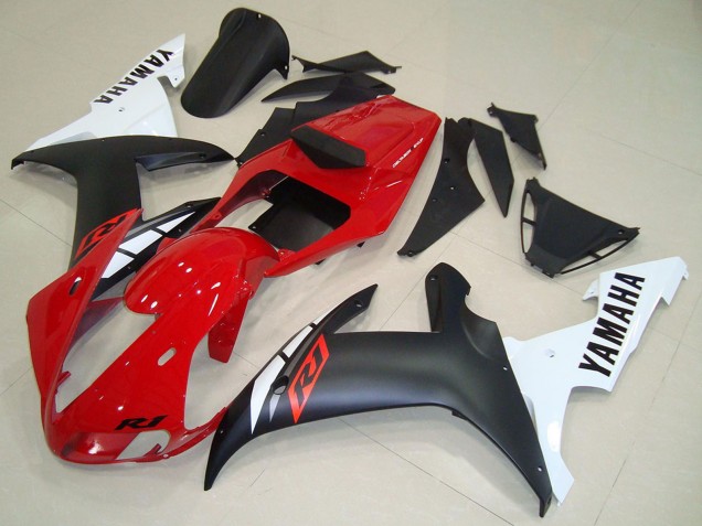 Migliori Carena Moto Yamaha YZF R1 2002-2003 - Rosso Bianco Nero Opaco