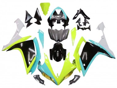 Migliori Carena Moto Yamaha YZF 1000 R1 2007-2008 - Azzurro Chiaro Verde Lime Nero