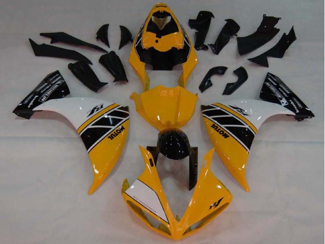 Migliori Carena Moto Yamaha YZF 1000 R1 2007-2008 - Giallo Bianco Nero