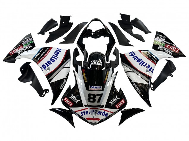 Migliori Carena Moto Yamaha YZF 1000 R1 2009-2011 - Nero Lucido Bianco Rosso Volvo Fimer Yamalube 87