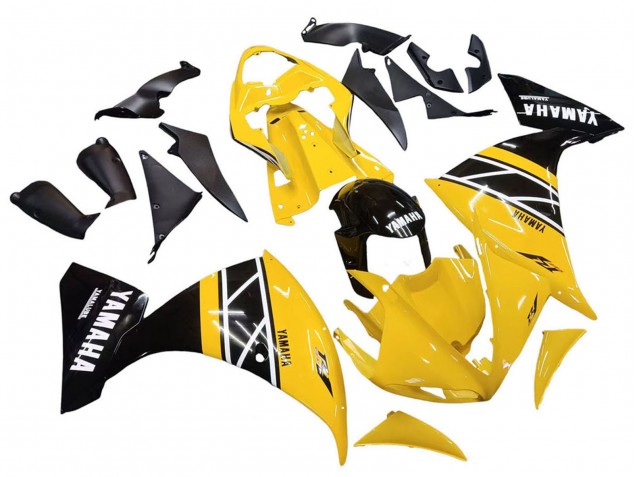 Migliori Kit Carena Moto Yamaha YZF 1000 R1 2009-2011 - Giallo Bianco Nero Banda