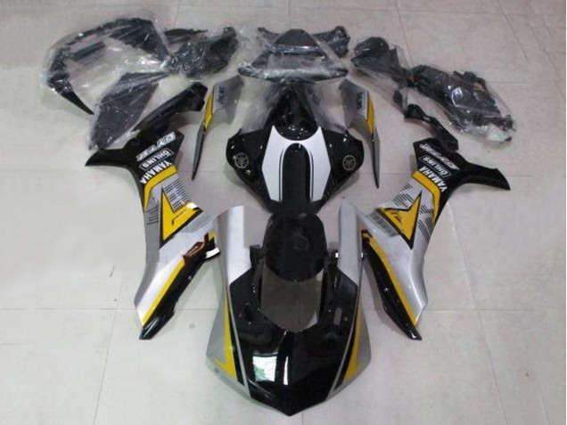 Migliori Carena Moto Yamaha YZF 1000 R1 2012-2014 - Nero Lucido Bianco Argento Giallo