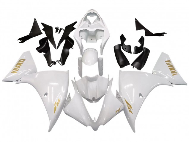 Migliori Carena Moto Yamaha YZF 1000 R1 2012-2014 - Bianco Oro Decals