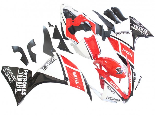 Migliori Carena Moto Yamaha YZF 1000 R1 2012-2014 - Bianco Rosso Nero Lucido Petronas
