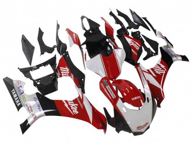 Migliori Carena Moto Yamaha YZF 1000 R1 2015-2019 - Bianco Rosso Nero Milwaukee