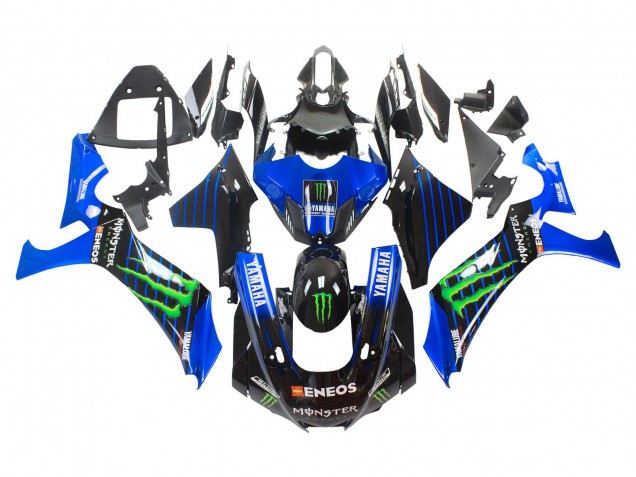 Migliori Carena Moto Yamaha YZF 1000 R1 2020-2025 - Blu Nero Verde Nero ENEOS Mostro