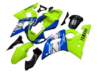 Migliori Carena Moto Yamaha YZF 600 R6 1998-2002 - Neon Verde Blu Bianco Champions