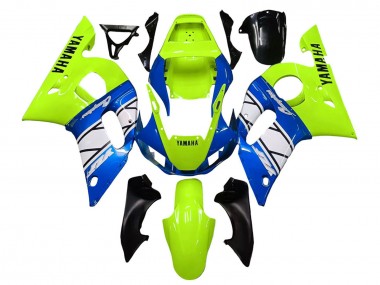 Migliori Carena Moto Yamaha YZF 600 R6 1998-2002 - Neon Verde Blu Bianco Champions