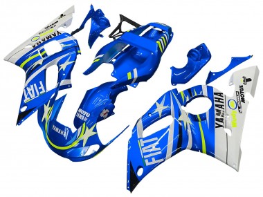 Migliori Carena Moto Yamaha YZF 600 R6 1998-2002 - Bianco Blu Neon Giallo Fiat Motul Michelin