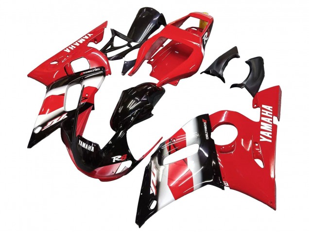 Migliori Carena Moto Yamaha YZF 600 R6 1998-2002 - Rosso Bianco Nero Lucido