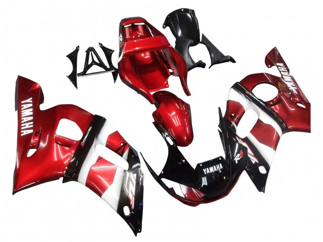 Migliori Carena Moto Yamaha YZF 600 R6 1998-2002 - Rosso Bianco Nero Lucido