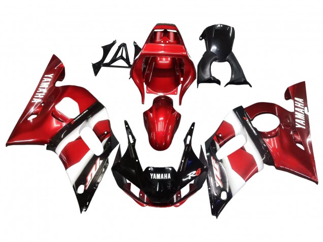 Migliori Carena Moto Yamaha YZF 600 R6 1998-2002 - Rosso Bianco Nero Lucido