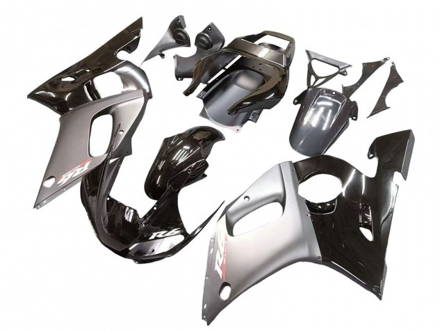 Migliori Carena Moto Yamaha YZF 600 R6 1998-2002 - Argento Nero Lucido