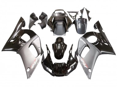 Migliori Carena Moto Yamaha YZF 600 R6 1998-2002 - Argento Nero Lucido