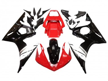 Migliori Carena Moto Yamaha YZF R6 2003-2004 - Rosso Bianco Nero Lucido