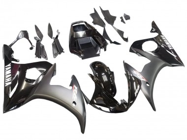Migliori Carena Moto Yamaha YZF R6 2003-2004 - Nero Lucido Nero Opaco Bianco Decals