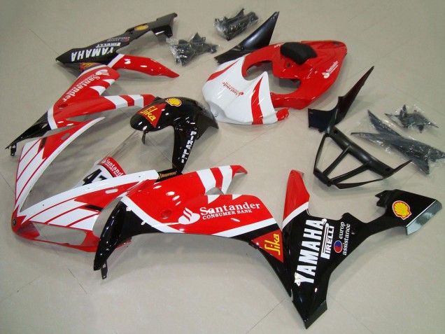 Migliori Carena Moto Yamaha YZF R1 2004-2006 - Rosso Bianco Nero Santander