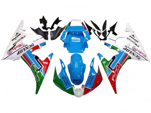 Migliori Carena Moto Yamaha YZF R6 2003-2004 - Bianco Blu Verde Rosso Kastinee Dunlop Motul
