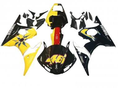 Migliori Carena Moto Yamaha YZF R6S 2006-2009 - Giallo Rosso Nero Lucido 46