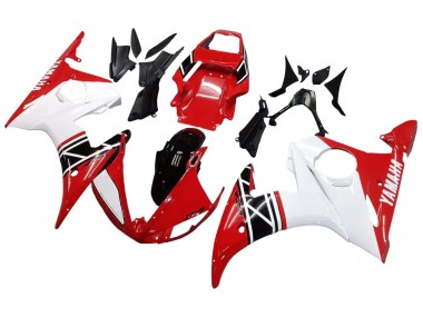 Migliori Carena Moto Yamaha YZF R6S 2006-2009 - Bianco Rosso Nero Lucido