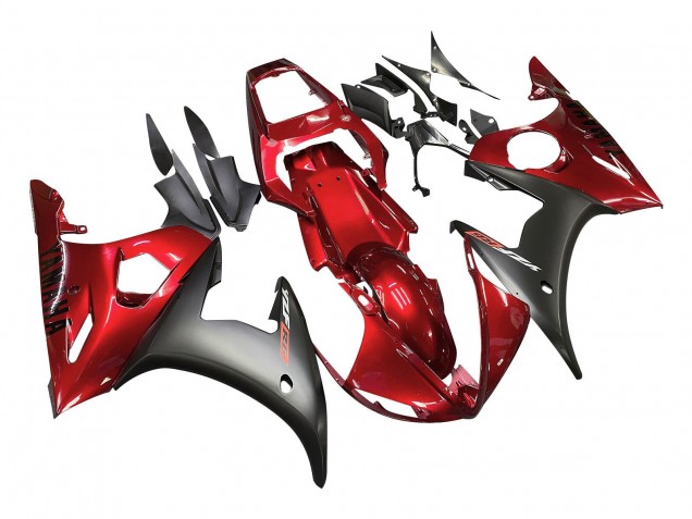 Migliori Kit Carena Moto Yamaha YZF R6 2003-2004 - Rosso Nero Opaco