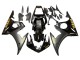 Migliori Carena Moto Yamaha YZF R6 2003-2004 - Nero Lucido Nero Opaco Oro Decals