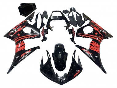 Migliori Carena Moto Yamaha YZF R6 2003-2004 - Nero Lucido Rosso