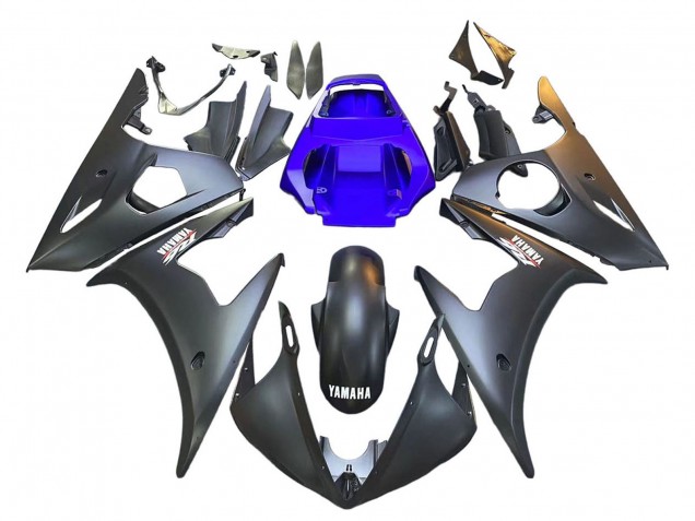 Migliori Carena Moto Yamaha YZF R6 2003-2004 - Blu Nero Opaco