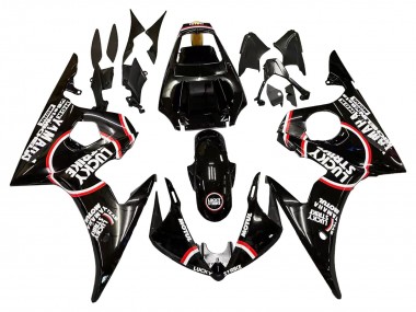 Migliori Carena Moto Yamaha YZF R6 2003-2004 - Nero Lucido Rosso Bianco Lucky Strike Motul
