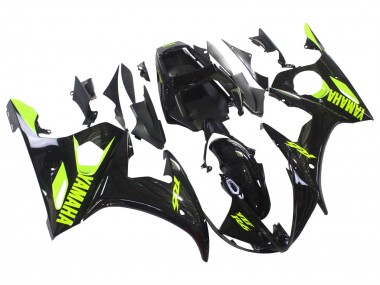 Migliori Carena Moto Yamaha YZF R6 2003-2004 - Nero Lucido Neon Giallo