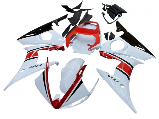 Migliori Carena Moto Yamaha YZF R6 2003-2004 - Bianco Rosso Nero Lucido