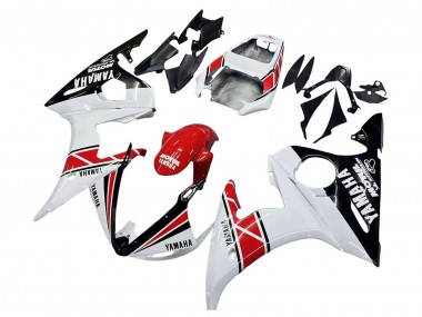 Migliori Carena Moto Yamaha YZF R6 2003-2004 - Bianco Rosso Nero Lucido Motul
