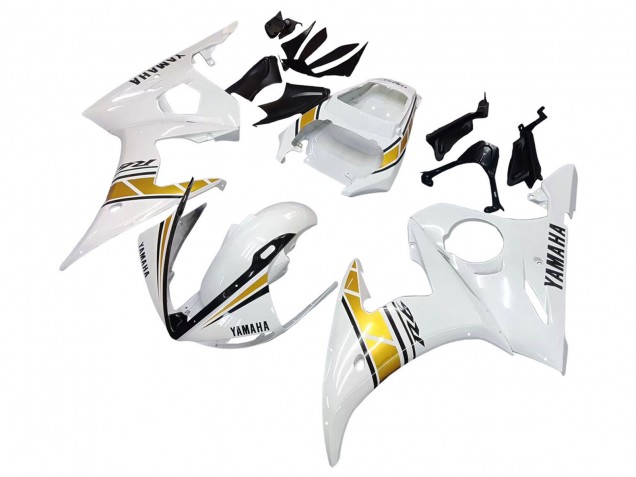 Migliori Carena Moto Yamaha YZF R6S 2006-2009 - Bianco Oro