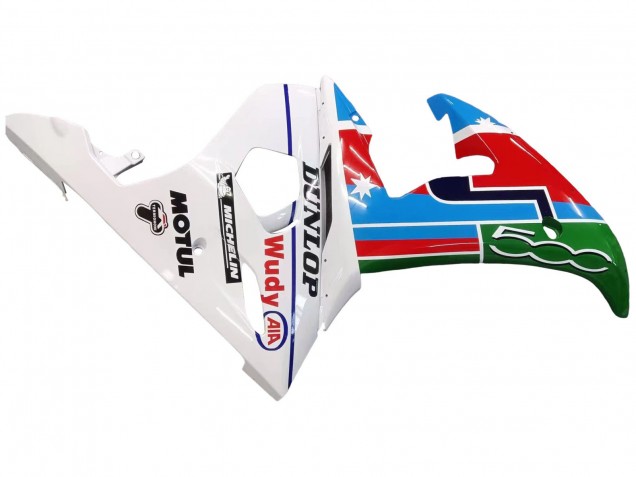 Migliori Carena Moto Yamaha YZF 600 R6 2005 - Azzurro Chiaro Bianco Verde Rosso Kastinee Dunlop Motul