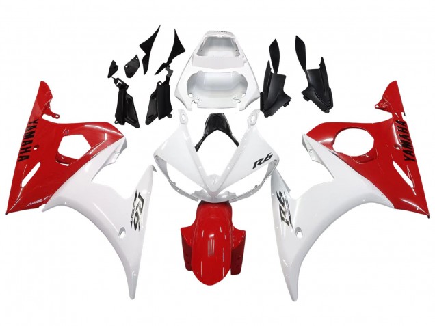 Migliori Carena Moto Yamaha YZF 600 R6 2005 - Bianco Rosso