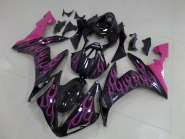 Migliori Carena Moto Yamaha YZF R1 2004-2006 - Nero Lucido Rosa Fiamma